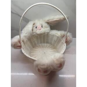 Vintage FACT Games & Gifts Collectible Plush Bunny Rabbit Easter Egg Basket